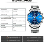 Herrenuhren Mit Lässiger Wasserdichter Chronographen Quarzuhr Aus Edelstahl Und Metall, Auto Date in Farbenfrohen Zeigern