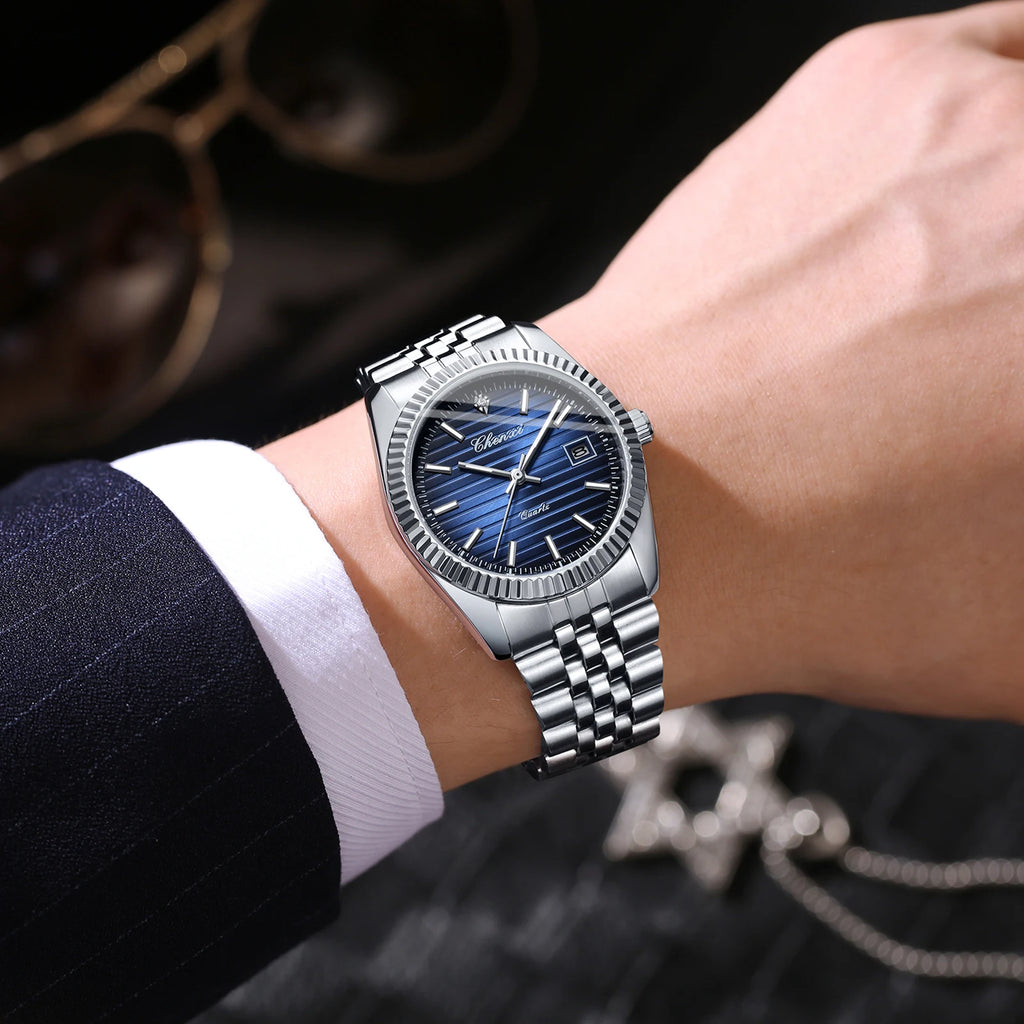 004D Luxury Stainless Steel Watch for Man Waterproof Luminous Date Men Watch Casual Quartz Men'S Watches Male Clock