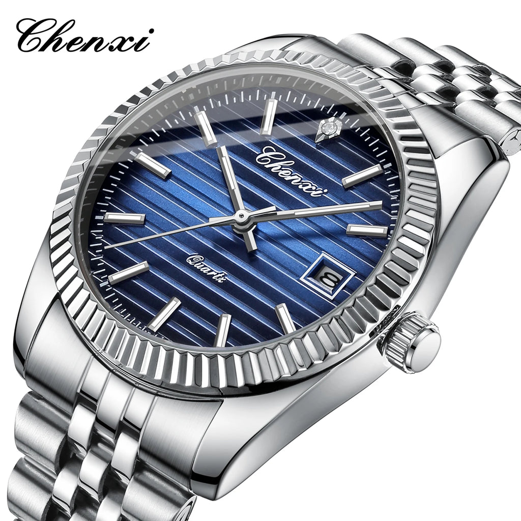 004D Luxury Stainless Steel Watch for Man Waterproof Luminous Date Men Watch Casual Quartz Men'S Watches Male Clock
