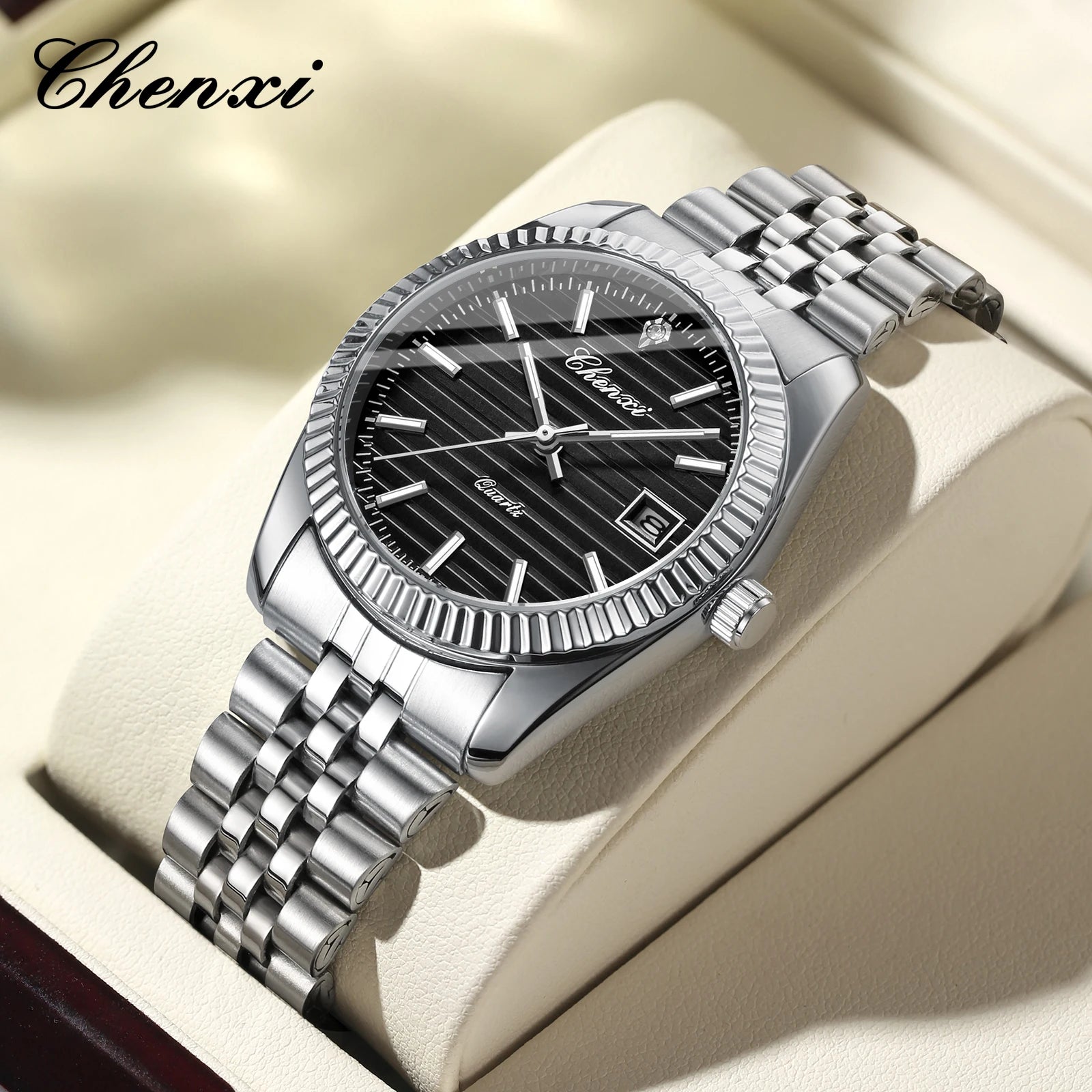 004D Luxury Stainless Steel Watch for Man Waterproof Luminous Date Men Watch Casual Quartz Men'S Watches Male Clock