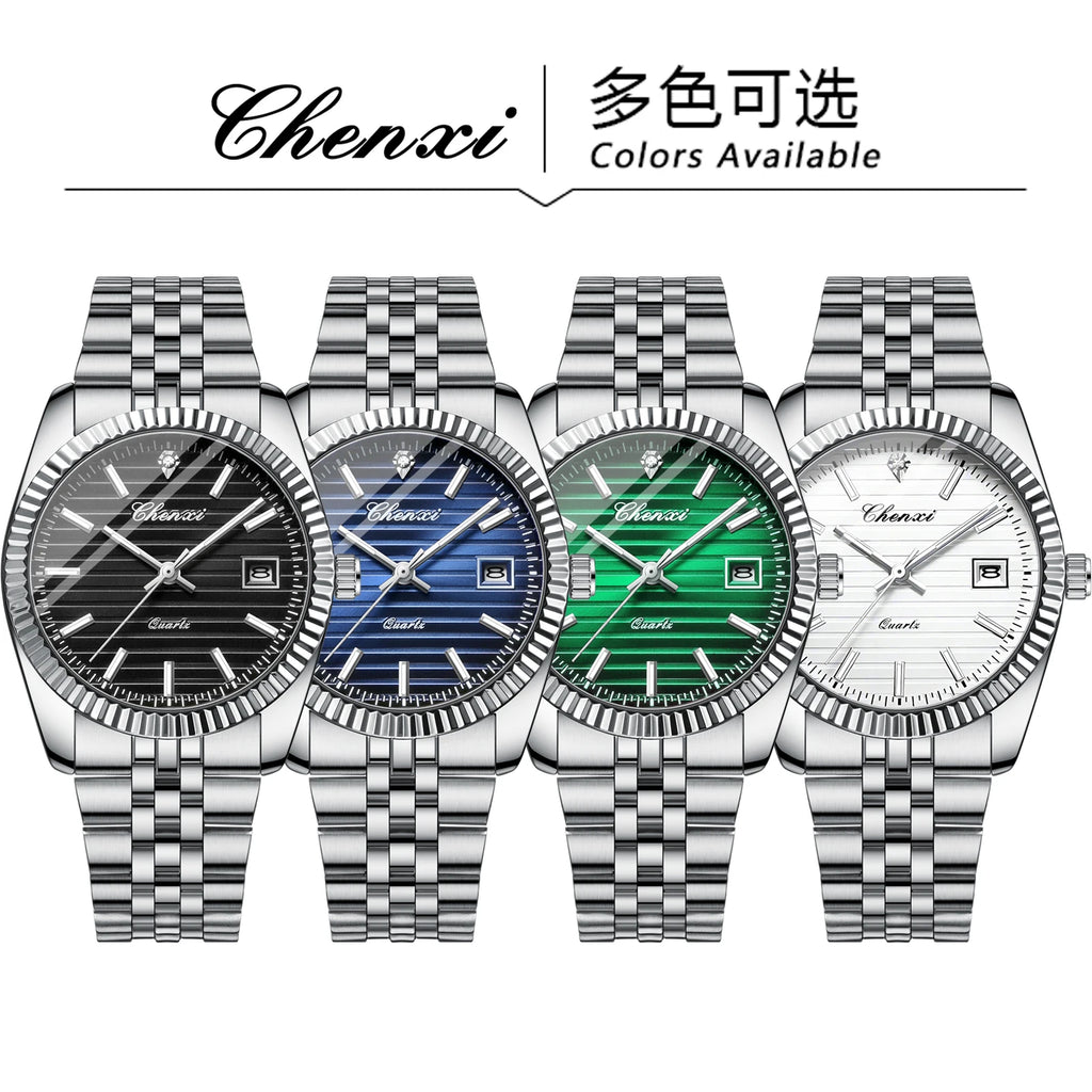 004D Luxury Stainless Steel Watch for Man Waterproof Luminous Date Men Watch Casual Quartz Men'S Watches Male Clock
