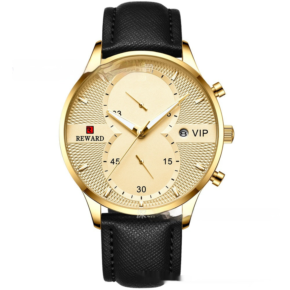 Men'S Watch Waterproof Quartz Watch Calendar Watch Maker