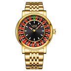 Fashion Men Watch Rotating Dial Las Vegas Roulette Desktop Theme Watch Men Waterproof Luminous Clock Watches Creative Clock
