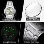 Luxury Military Man Watch Square Waterproof Luminous Date Week Men Watch Stainless Steel Quartz Men'S Watches Reloj+Box