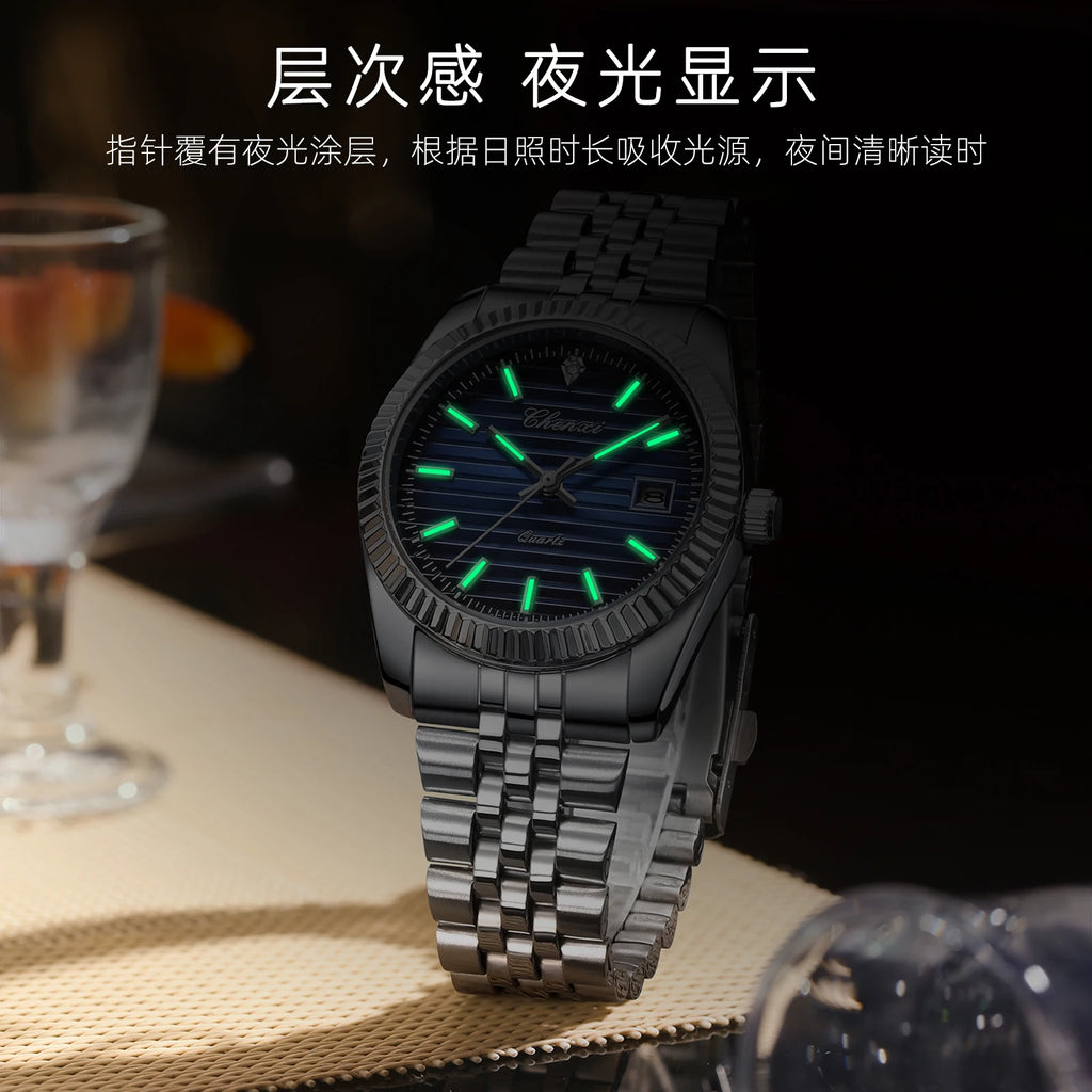 004D Luxury Stainless Steel Watch for Man Waterproof Luminous Date Men Watch Casual Quartz Men'S Watches Male Clock
