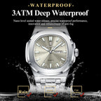 Luxury Military Man Watch Square Waterproof Luminous Date Week Men Watch Stainless Steel Quartz Men'S Watches Reloj+Box
