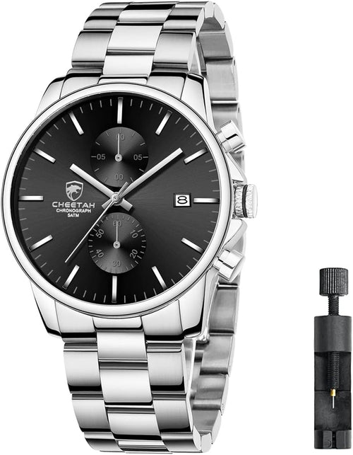 Herrenuhren Mit Lässiger Wasserdichter Chronographen Quarzuhr Aus Edelstahl Und Metall, Auto Date in Farbenfrohen Zeigern