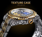 Forsining Skeleton Carved Tourbillon Mechanical Watches Luxury Men'S Wristwatch