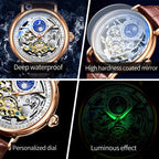 Skeleton Watches Mechanical Automatic Watch Men Tourbillon Sport Clock Casual Business Moon Wrist Watch Relojes Hombre